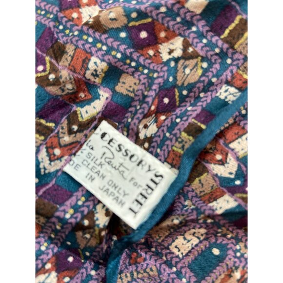 Vintage Hair Scarves Bundle Cejon Oscar De La Renta Leopard Paisley Floral Retro - Picture 11 of 16